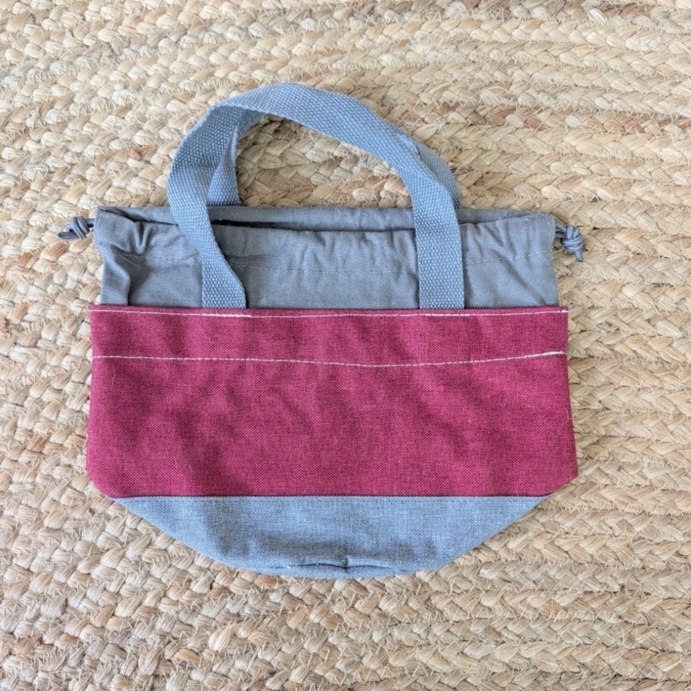 LOCKnLOCK Storage Shotgun Shell Canvas Bag or Lunch Tote Gray/Dark Red Range Bag - Picture 2 of 4